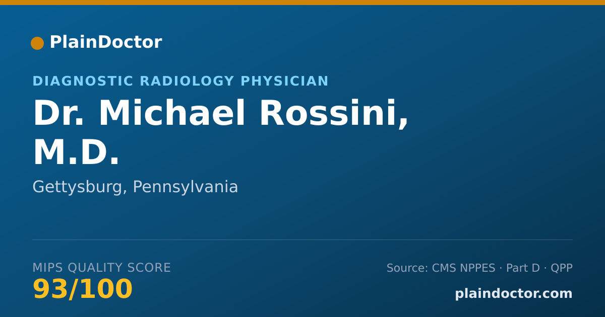 Shareable card for Michael Rossini, M.D. - Diagnostic Radiology Physician, Gettysburg, PA