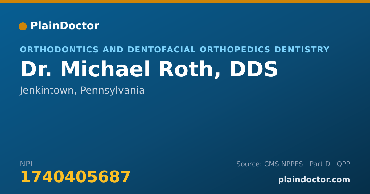 Shareable card for Michael Roth, DDS - Orthodontics and Dentofacial Orthopedics Dentistry, Jenkintown, PA