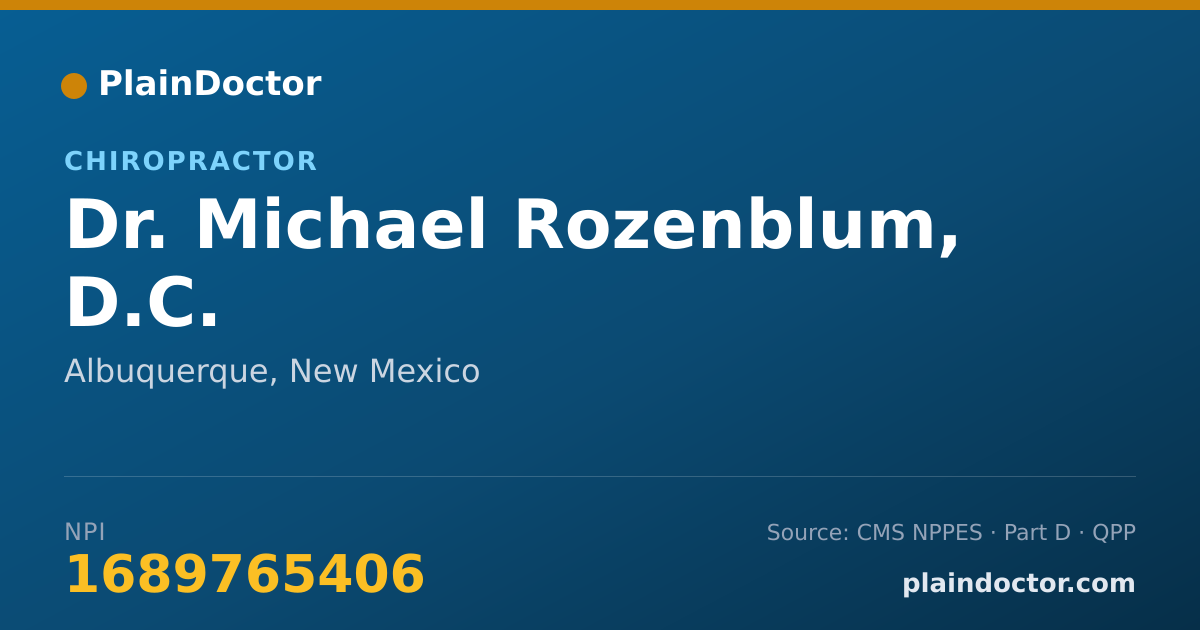 Shareable card for Michael Rozenblum, D.C. - Chiropractor, Albuquerque, NM