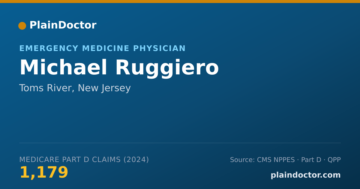 Shareable card for Michael Ruggiero - Emergency Medicine Physician, Toms River, NJ