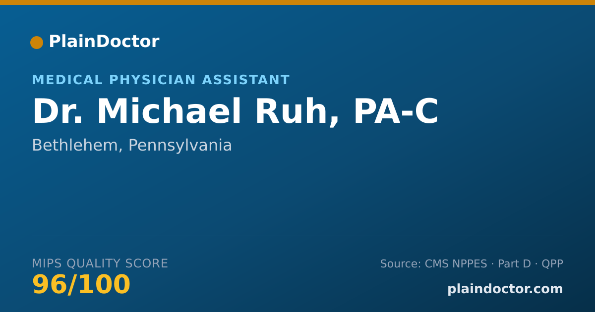 Shareable card for Michael Ruh, PA-C - Medical Physician Assistant, Bethlehem, PA