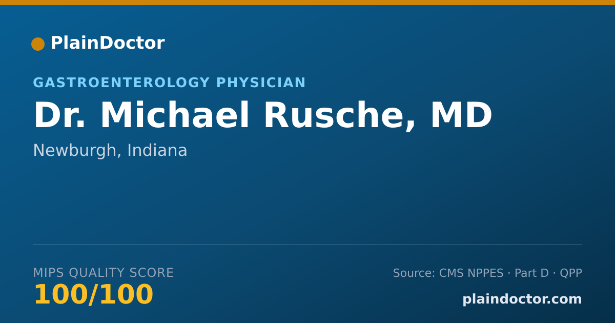 Shareable card for Michael Rusche, MD - Gastroenterology Physician, Newburgh, IN