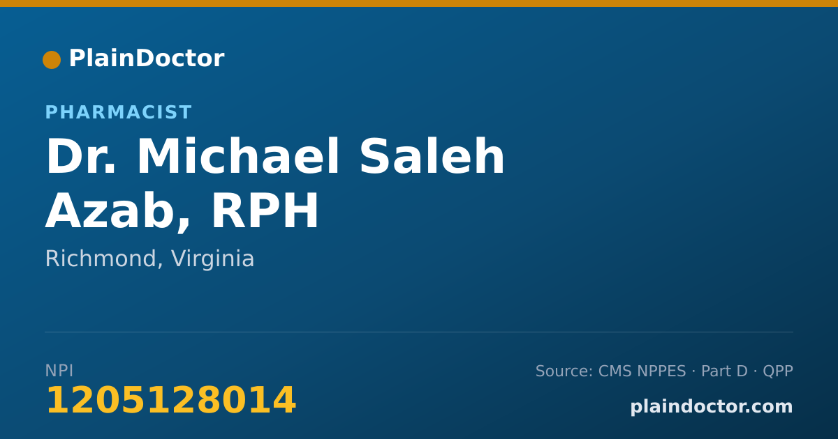 Shareable card for Michael Saleh Azab, RPH - Pharmacist, Richmond, VA