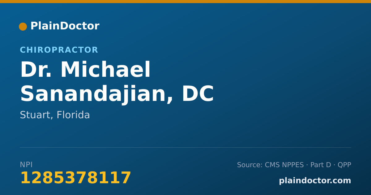 Shareable card for Michael Sanandajian, DC - Chiropractor, Stuart, FL