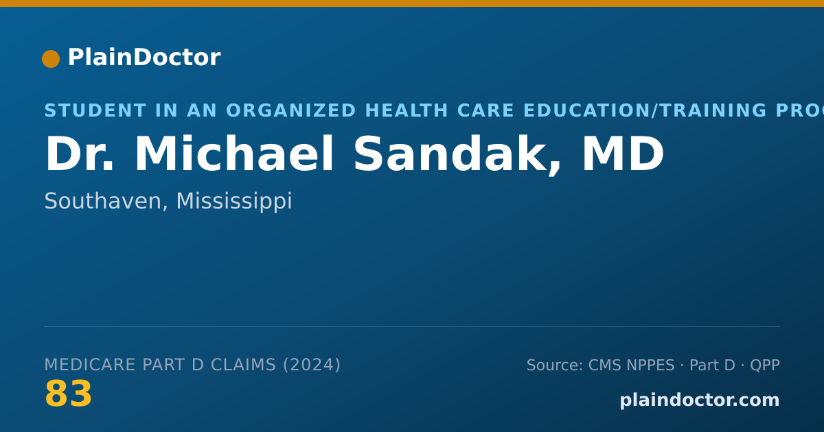 Shareable card for Michael Sandak, MD - Student in an Organized Health Care Education/Training Program, Southaven, MS