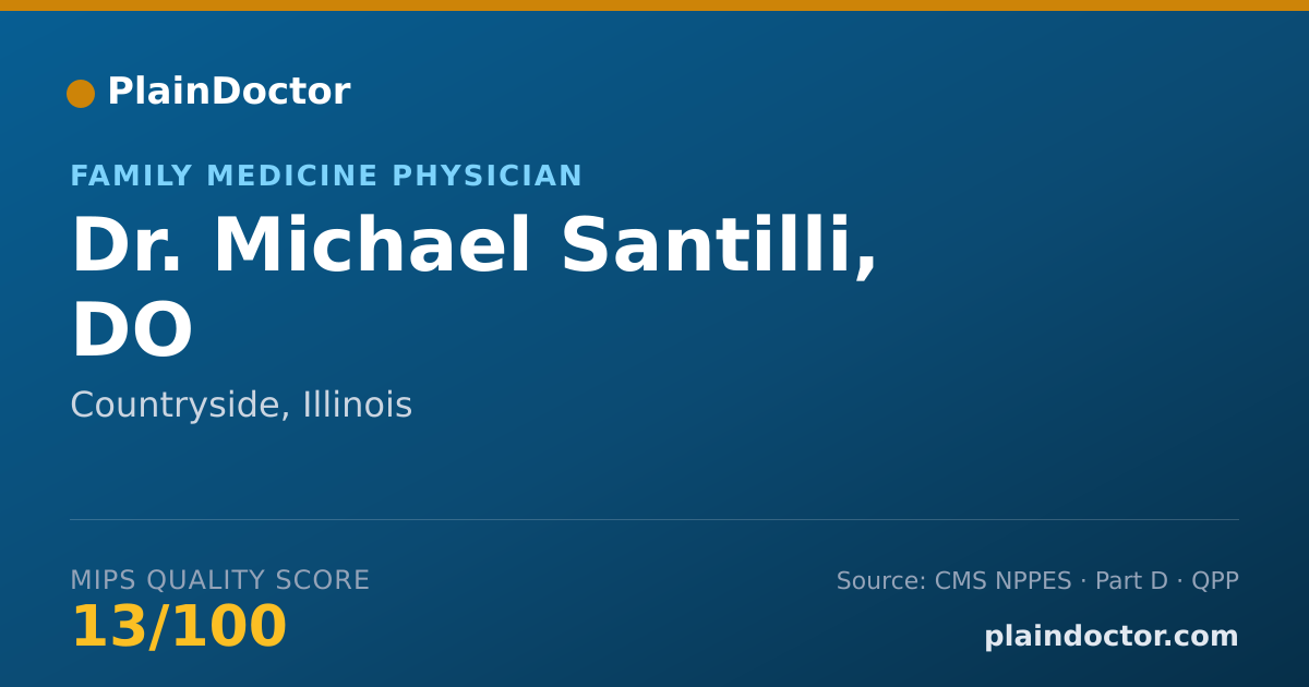 Shareable card for Michael Santilli, DO - Family Medicine Physician, Countryside, IL