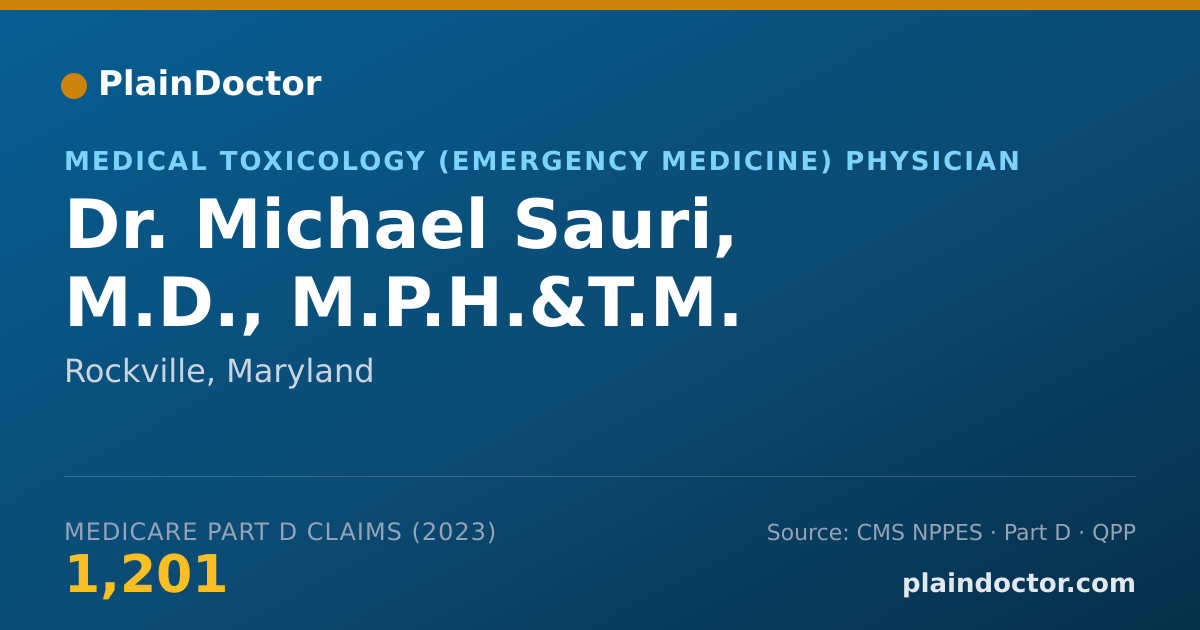 Shareable card for Michael Sauri, M.D., M.P.H.&T.M. - Medical Toxicology (Emergency Medicine) Physician, Rockville, MD