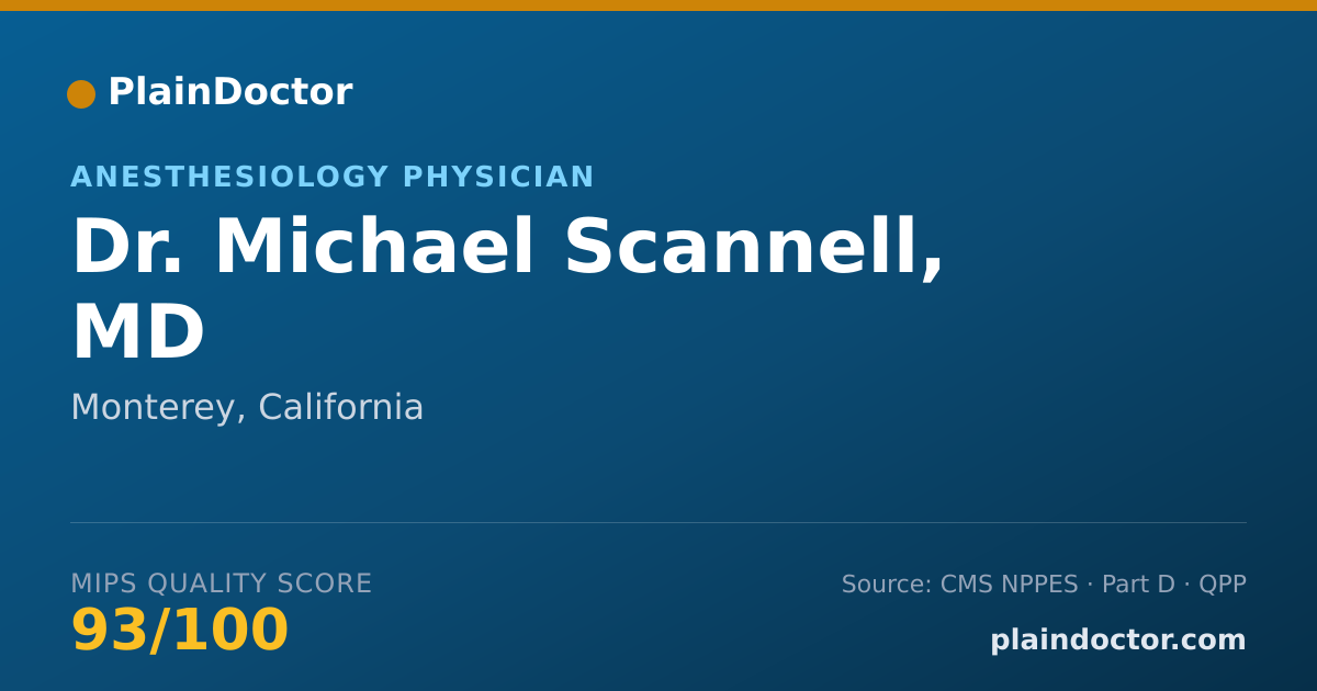 Shareable card for Michael Scannell, MD - Anesthesiology Physician, Monterey, CA