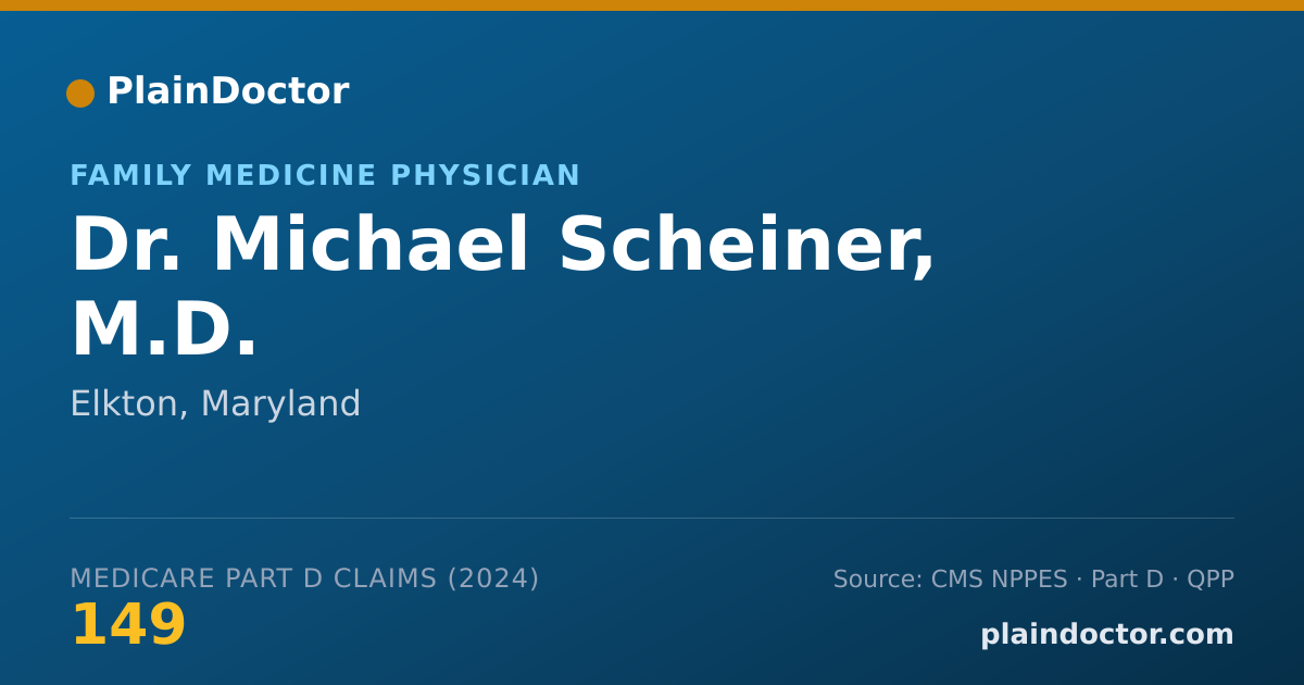 Shareable card for Michael Scheiner, M.D. - Family Medicine Physician, Elkton, MD