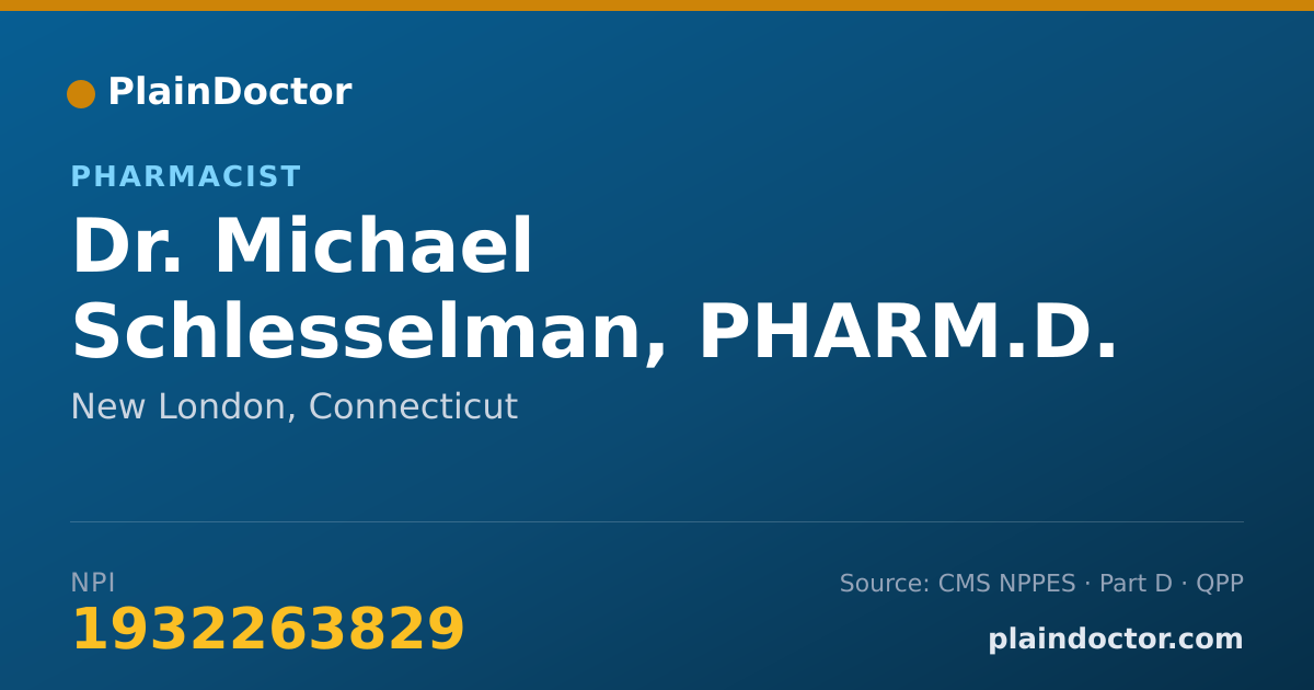 Shareable card for Michael Schlesselman, PHARM.D. - Pharmacist, New London, CT