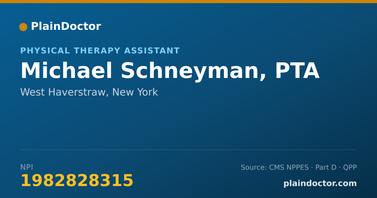 Shareable card for Michael Schneyman, PTA - Physical Therapy Assistant, West Haverstraw, NY