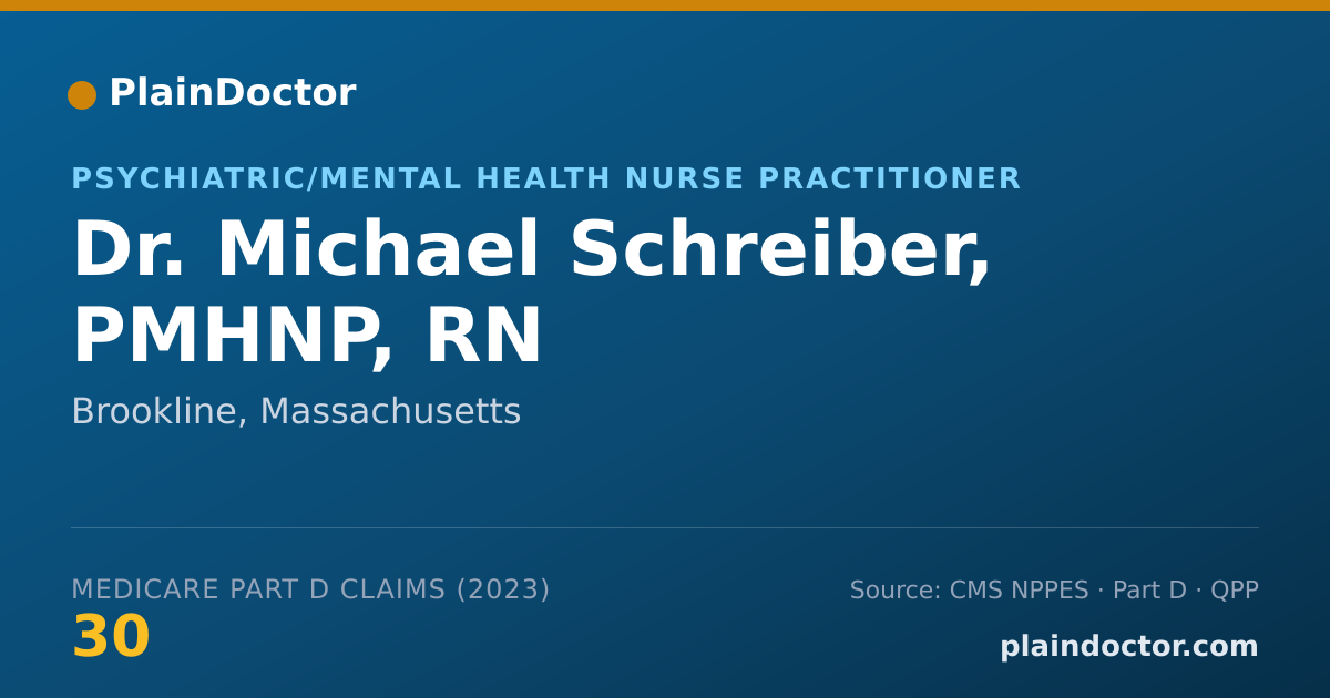 Shareable card for Michael Schreiber, PMHNP, RN - Psychiatric/Mental Health Nurse Practitioner, Brookline, MA