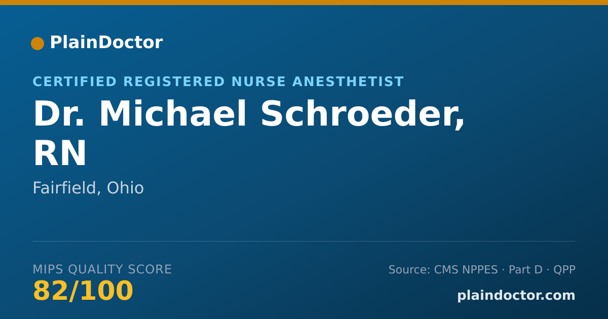 Shareable card for Michael Schroeder, RN - Certified Registered Nurse Anesthetist, Fairfield, OH