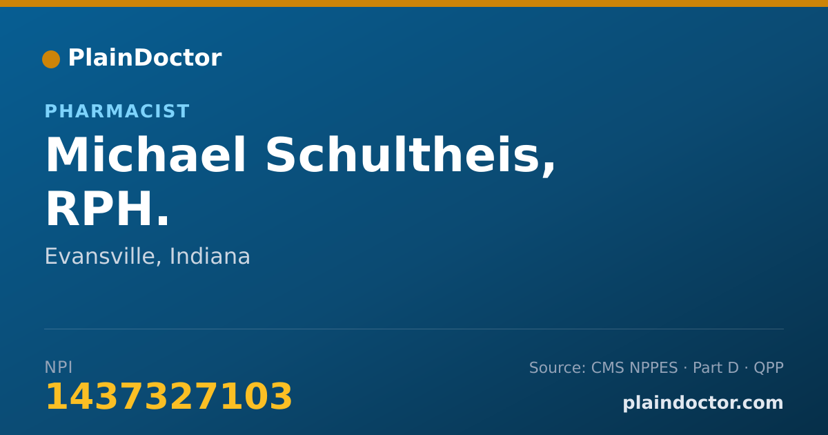 Shareable card for Michael Schultheis, RPH. - Pharmacist, Evansville, IN