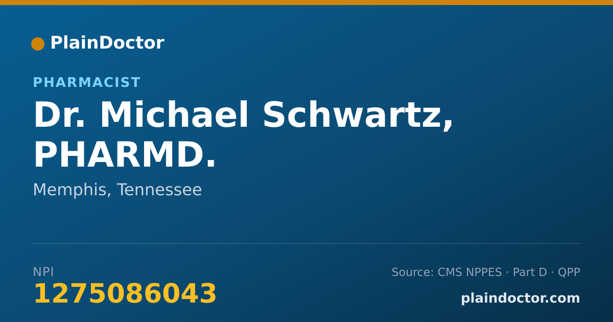 Shareable card for Michael Schwartz, PHARMD. - Pharmacist, Memphis, TN