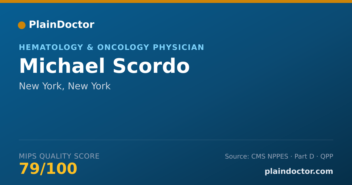 Shareable card for Michael Scordo - Hematology & Oncology Physician, New York, NY