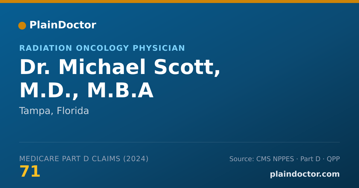 Shareable card for Michael Scott, M.D., M.B.A - Radiation Oncology Physician, Tampa, FL