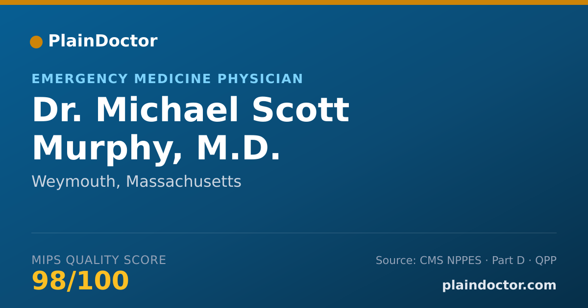 Shareable card for Michael Scott Murphy, M.D. - Emergency Medicine Physician, Weymouth, MA