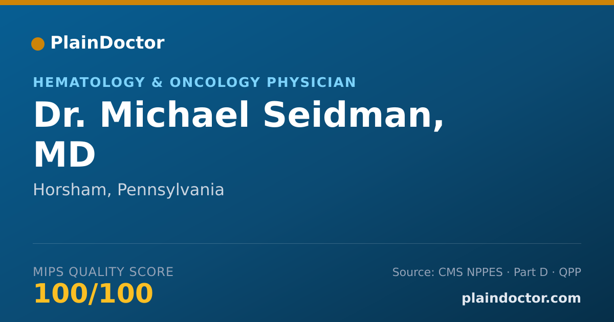 Shareable card for Michael Seidman, MD - Hematology & Oncology Physician, Horsham, PA