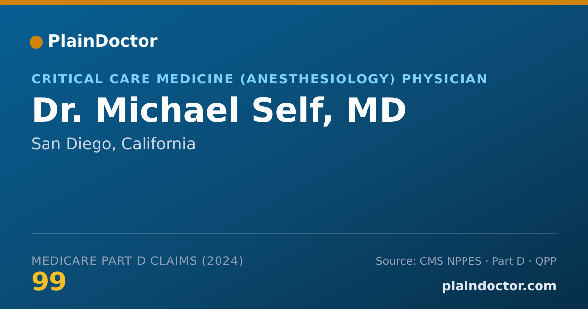 Shareable card for Michael Self, MD - Critical Care Medicine (Anesthesiology) Physician, San Diego, CA