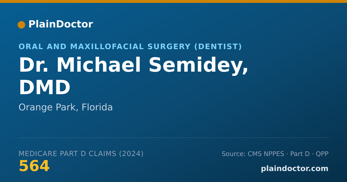 Shareable card for Michael Semidey, DMD - Dentist, Orange Park, FL