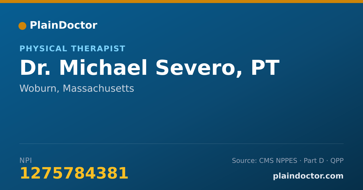 Shareable card for Michael Severo, PT - Physical Therapist, Woburn, MA