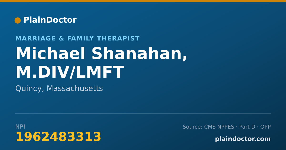 Shareable card for Michael Shanahan, M.DIV/LMFT - Marriage & Family Therapist, Quincy, MA