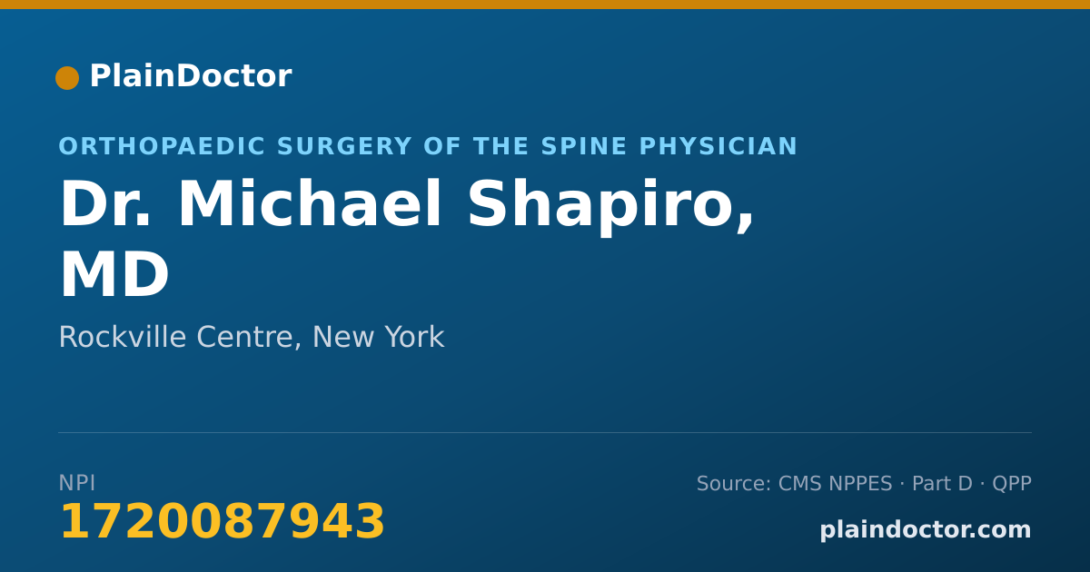 Shareable card for Michael Shapiro, MD - Orthopaedic Surgery of the Spine Physician, Rockville Centre, NY