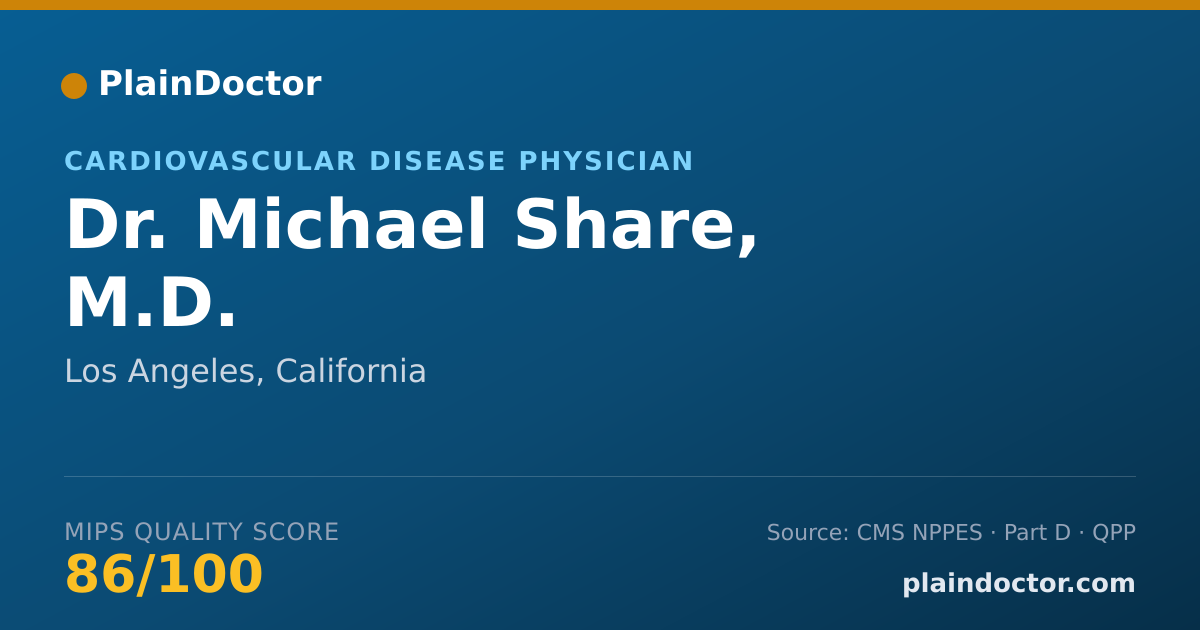 Shareable card for Michael Share, M.D. - Cardiovascular Disease Physician, Los Angeles, CA