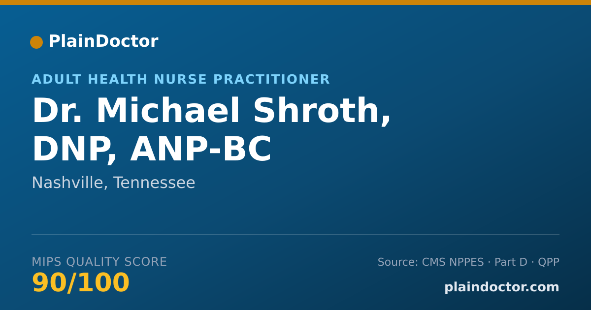 Shareable card for Michael Shroth, DNP, ANP-BC - Adult Health Nurse Practitioner, Nashville, TN