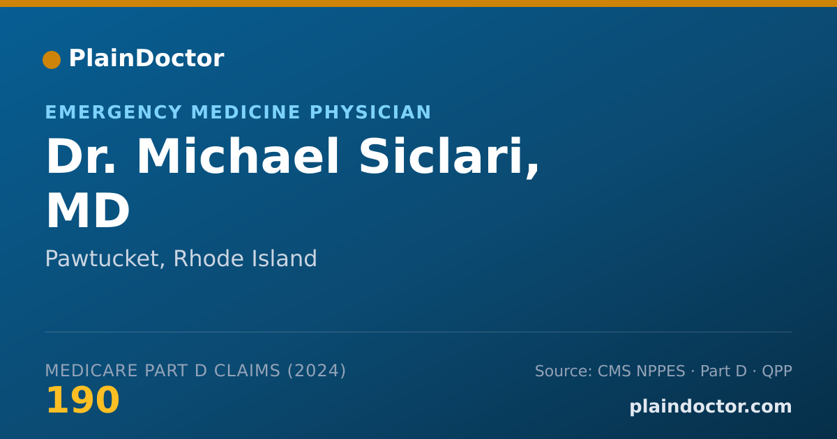 Shareable card for Michael Siclari, MD - Emergency Medicine Physician, Pawtucket, RI