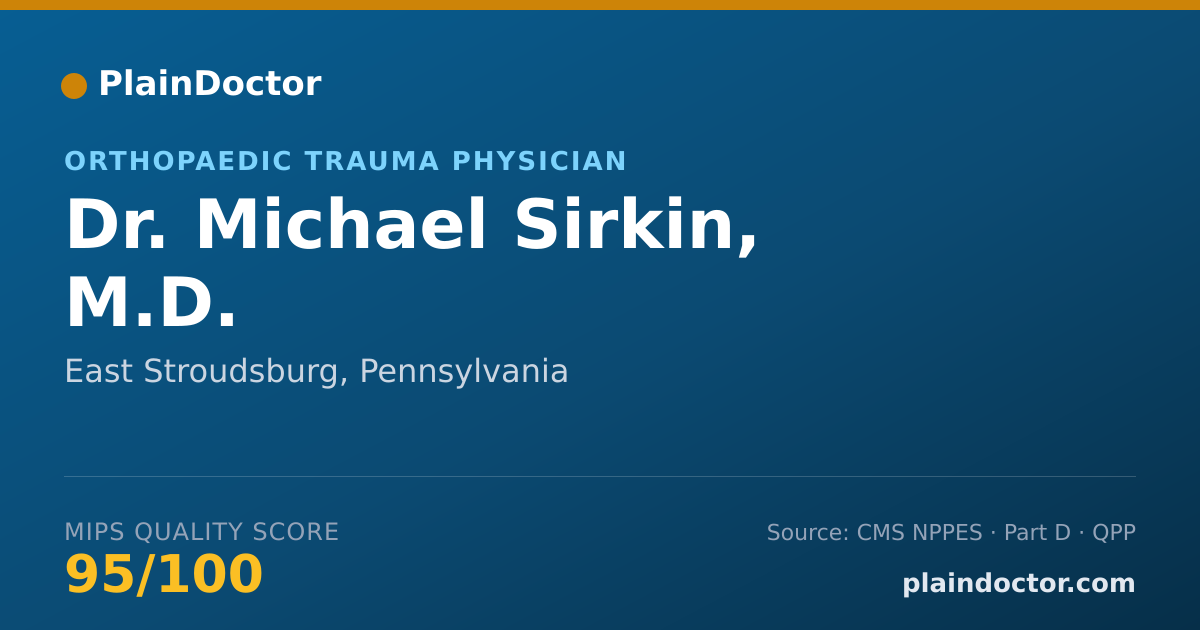 Shareable card for Michael Sirkin, M.D. - Orthopaedic Surgery Physician, East Stroudsburg, PA