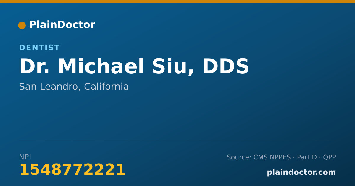 Shareable card for Michael Siu, DDS - Dentist, San Leandro, CA