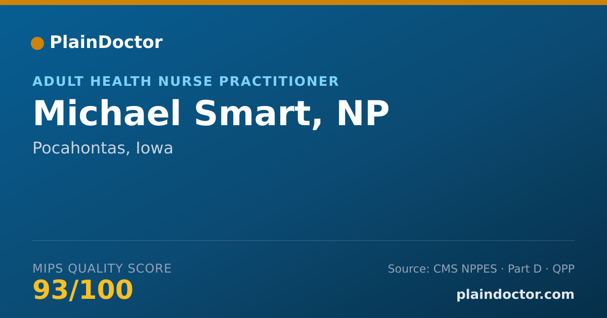 Shareable card for Michael Smart, NP - Adult Health Nurse Practitioner, Pocahontas, IA
