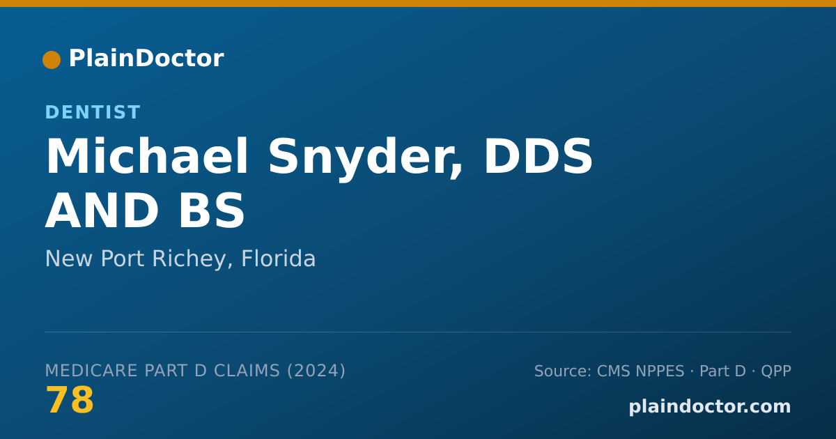 Shareable card for Michael Snyder, DDS AND BS - Dentist, New Port Richey, FL