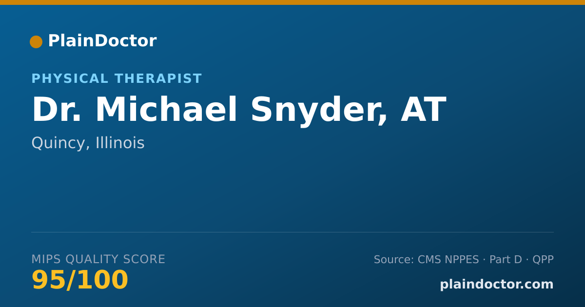 Shareable card for Michael Snyder, AT - Physical Therapist, Quincy, IL