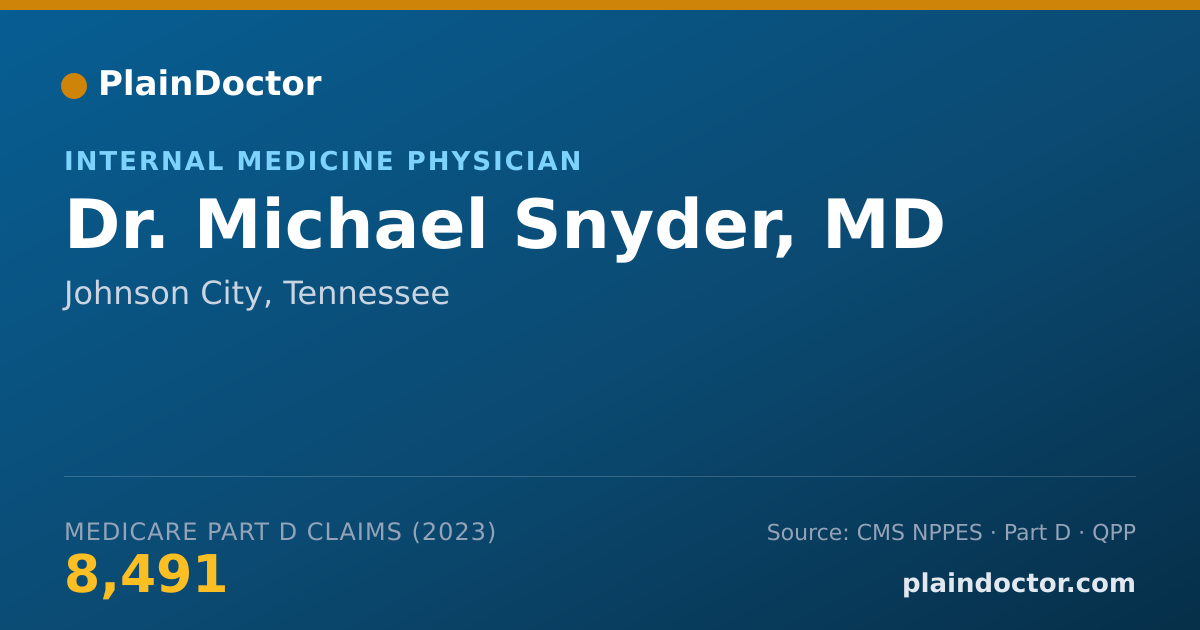 Shareable card for Michael Snyder, MD - Internal Medicine Physician, Johnson City, TN
