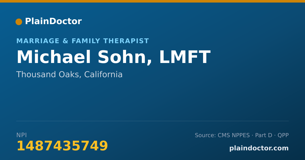 Shareable card for Michael Sohn, LMFT - Marriage & Family Therapist, Thousand Oaks, CA