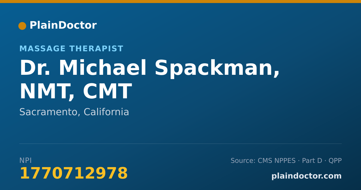 Shareable card for Michael Spackman, NMT, CMT - Massage Therapist, Sacramento, CA