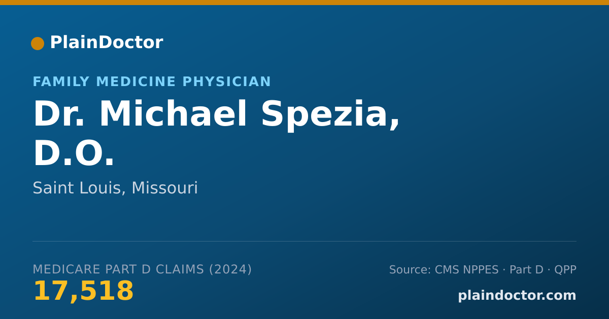 Shareable card for Michael Spezia, D.O. - Family Medicine Physician, Saint Louis, MO