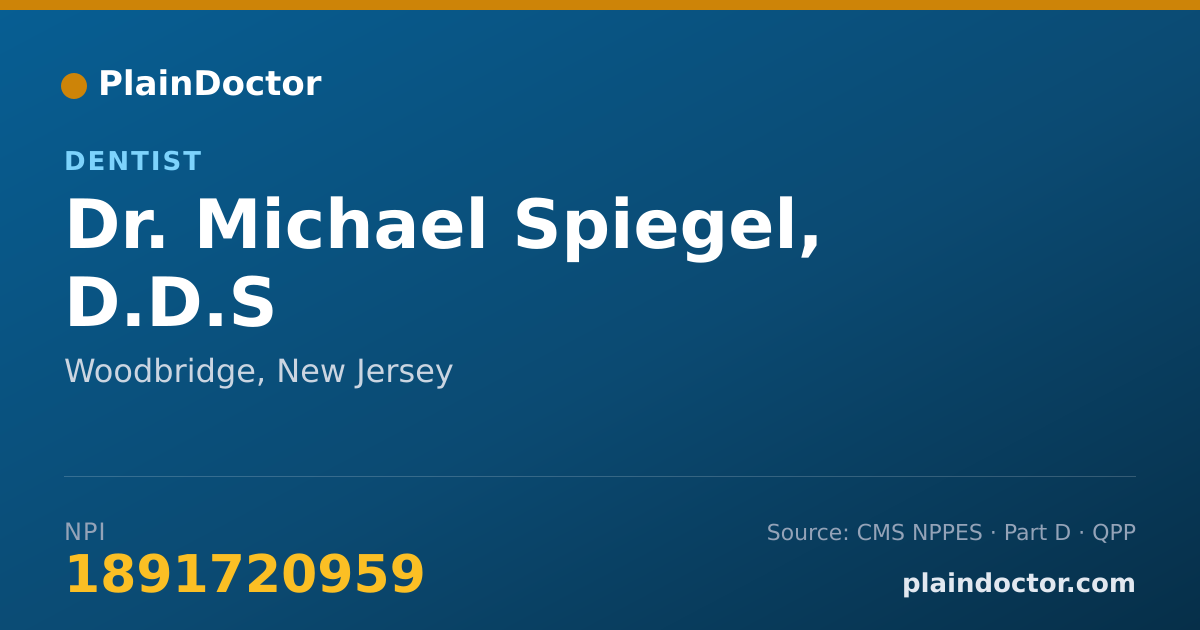 Shareable card for Michael Spiegel, D.D.S - Dentist, Woodbridge, NJ
