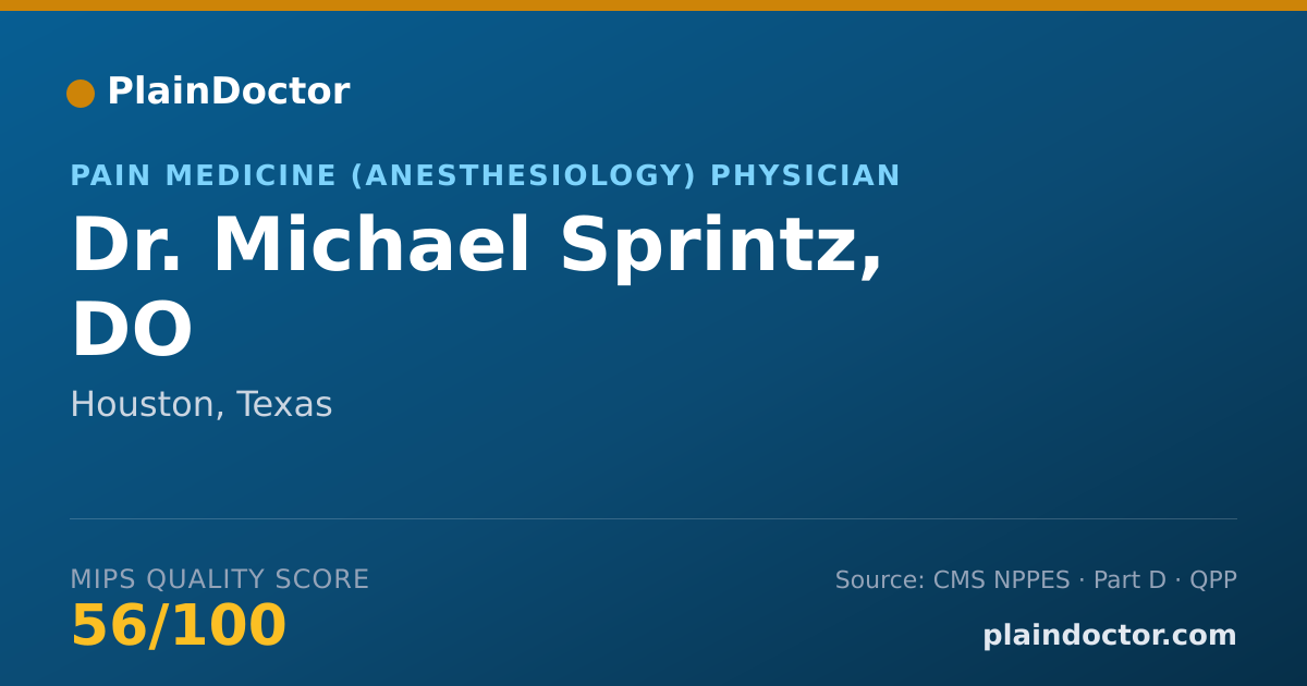 Shareable card for Michael Sprintz, DO - Pain Medicine (Anesthesiology) Physician, Houston, TX
