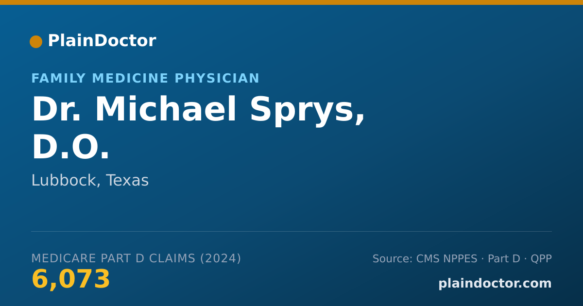 Shareable card for Michael Sprys, D.O. - Family Medicine Physician, Lubbock, TX