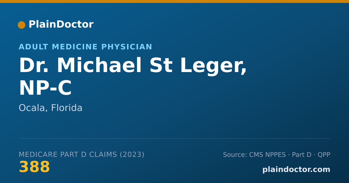 Shareable card for Michael St Leger, NP-C - Adult Medicine Physician, Ocala, FL