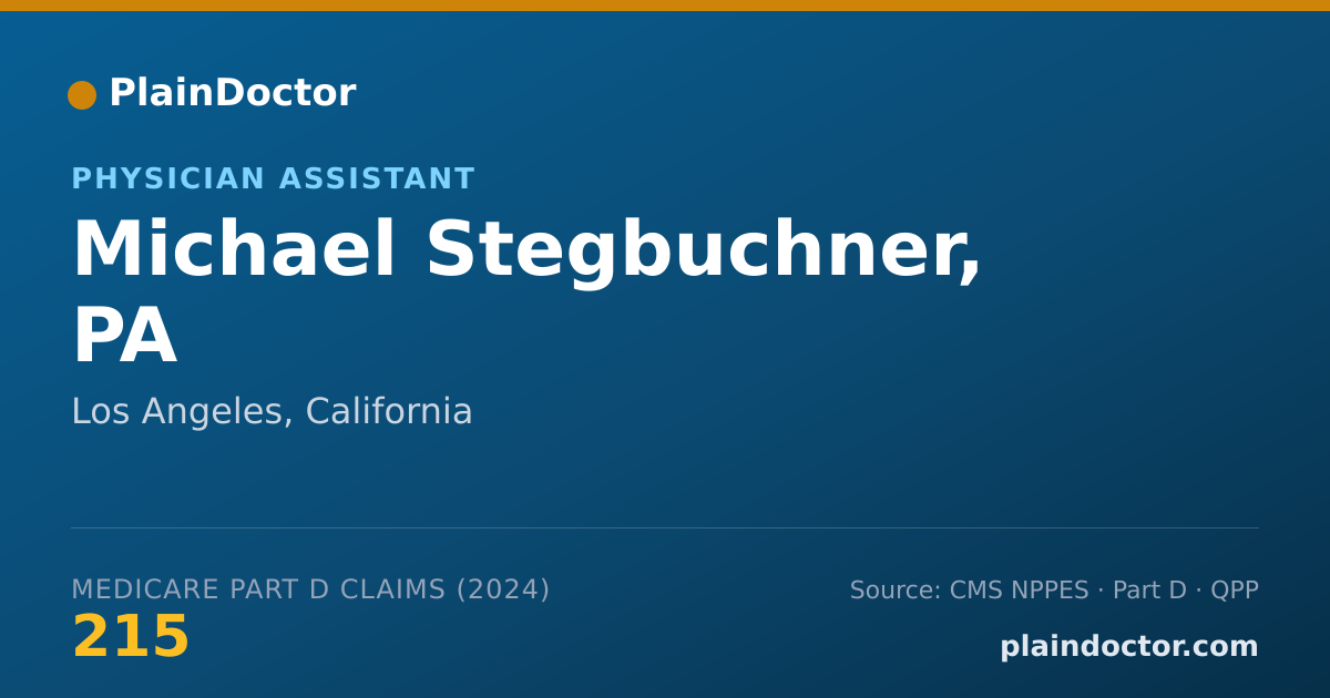 Shareable card for Michael Stegbuchner, PA - Physician Assistant, Los Angeles, CA