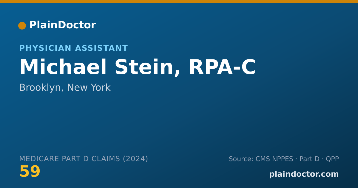 Shareable card for Michael Stein, RPA-C - Physician Assistant, Brooklyn, NY