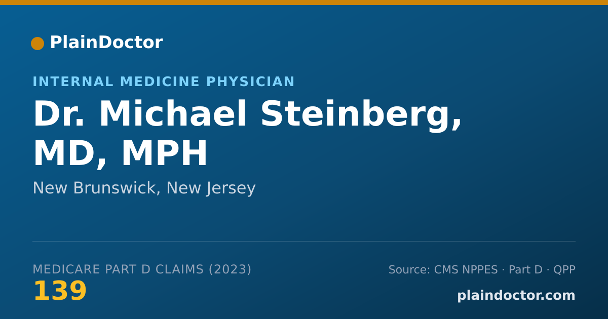 Shareable card for Michael Steinberg, MD, MPH - Internal Medicine Physician, New Brunswick, NJ