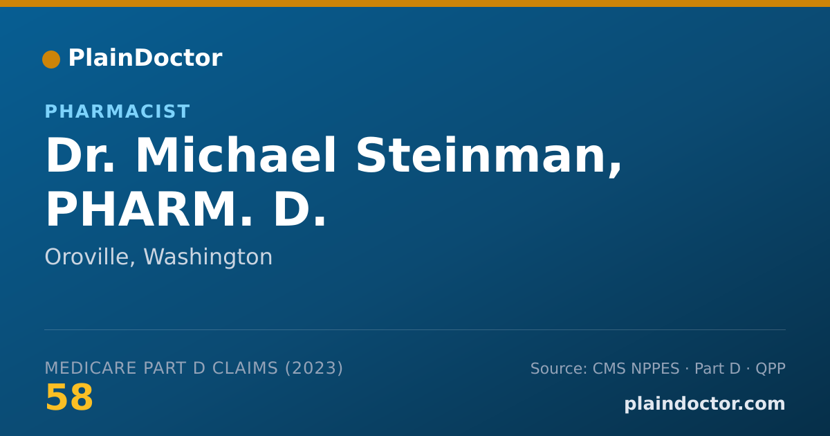 Shareable card for Michael Steinman, PHARM. D. - Pharmacist, Oroville, WA