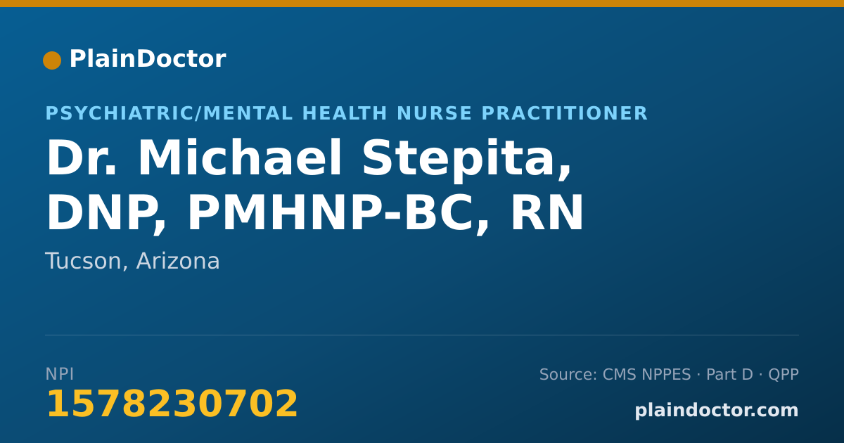 Shareable card for Michael Stepita, DNP, PMHNP-BC, RN - Psychiatric/Mental Health Nurse Practitioner, Tucson, AZ