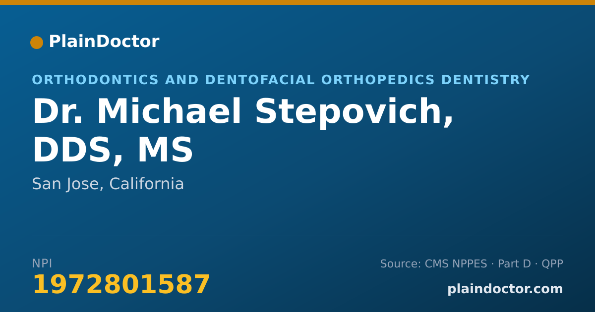 Shareable card for Michael Stepovich, DDS, MS - Orthodontics and Dentofacial Orthopedics Dentistry, San Jose, CA